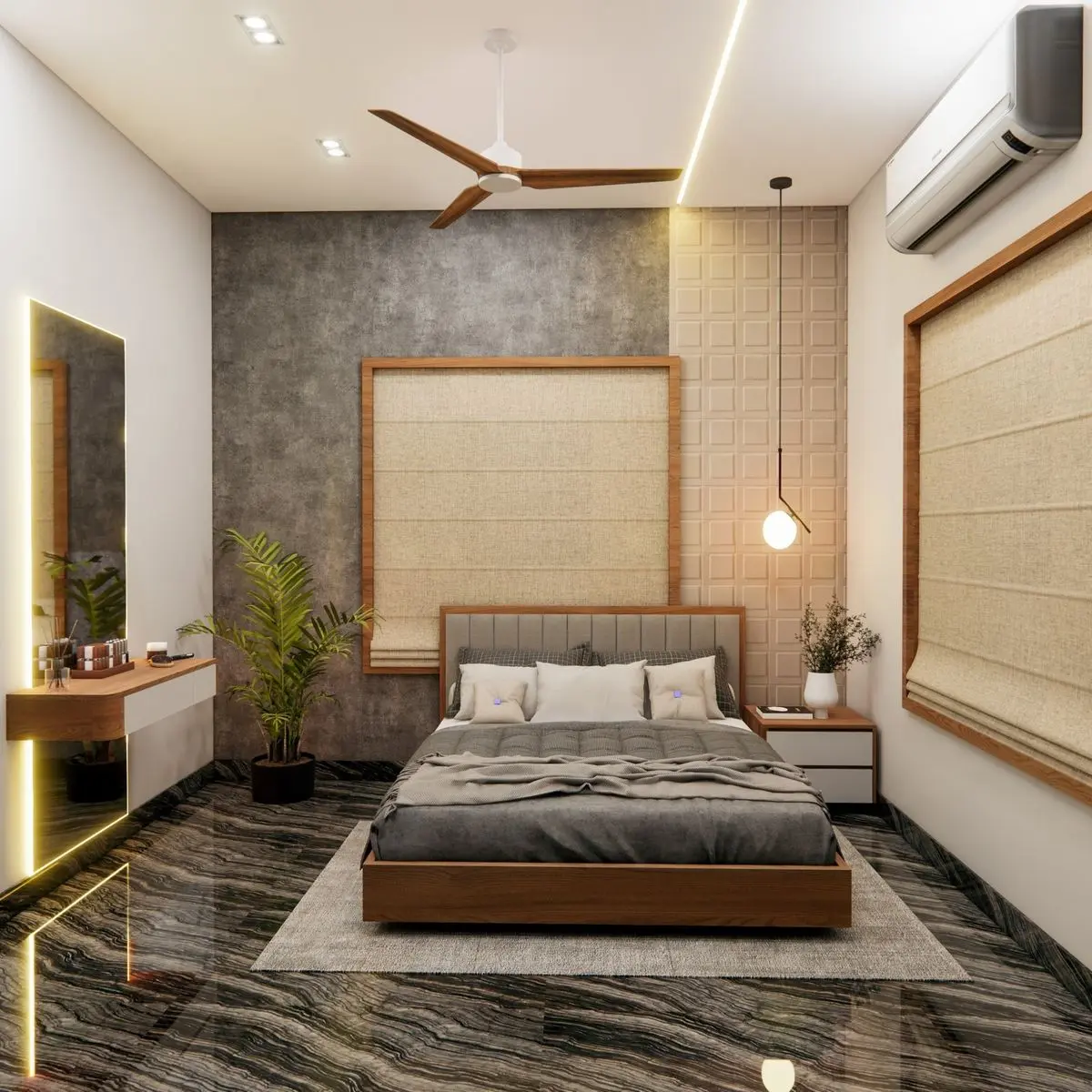 Bedroom renovation and interior design by Space4You, Navi Mumbai