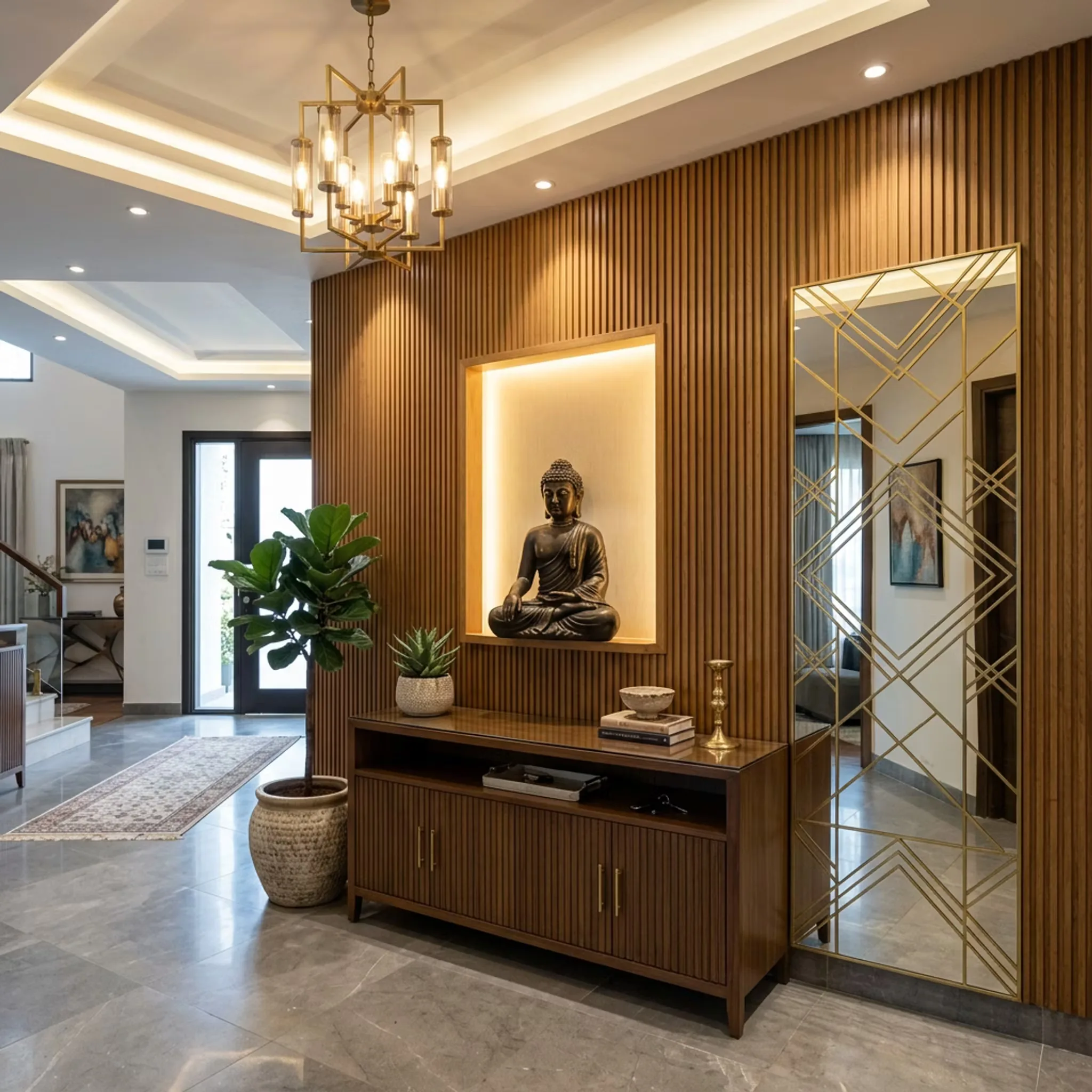 Lighting and ceiling design by Space4You Interiors, Navi Mumbai
