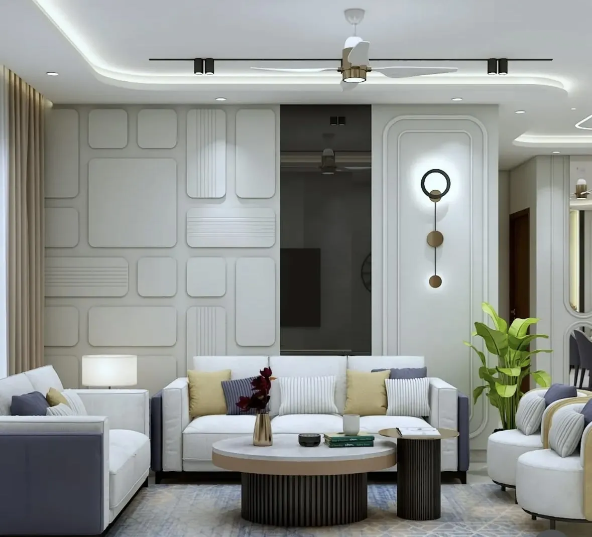 Living room interior design by Space4You, Navi Mumbai