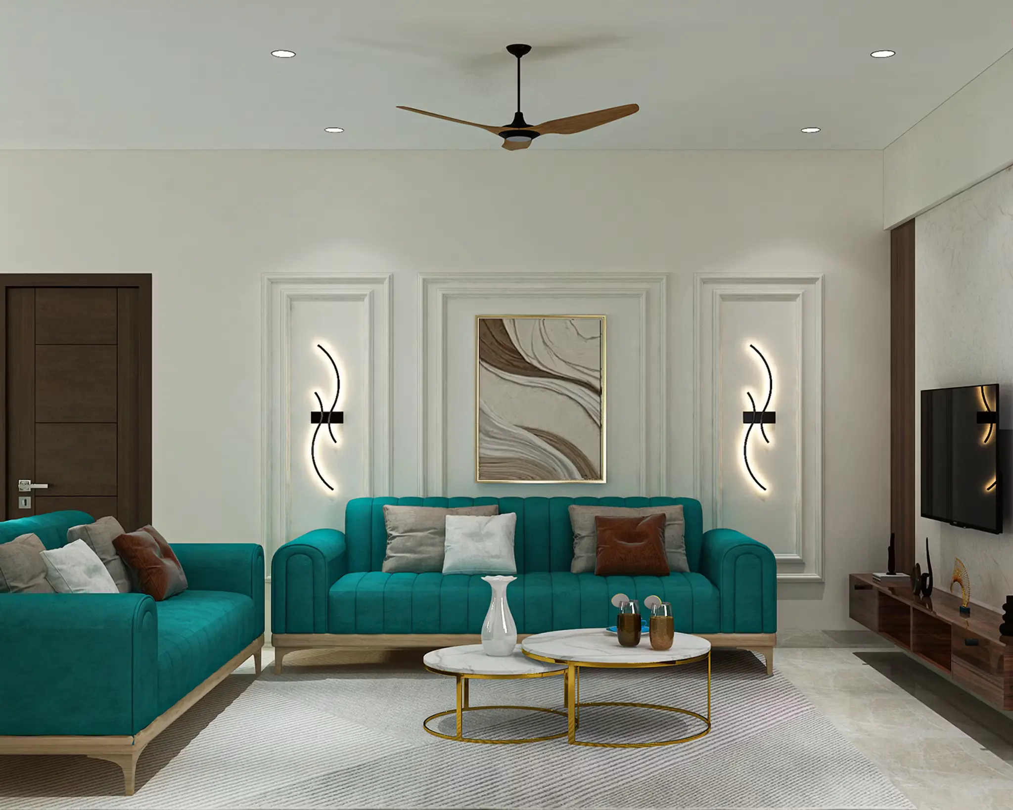 Living room interior design by Space4You, Navi Mumbai