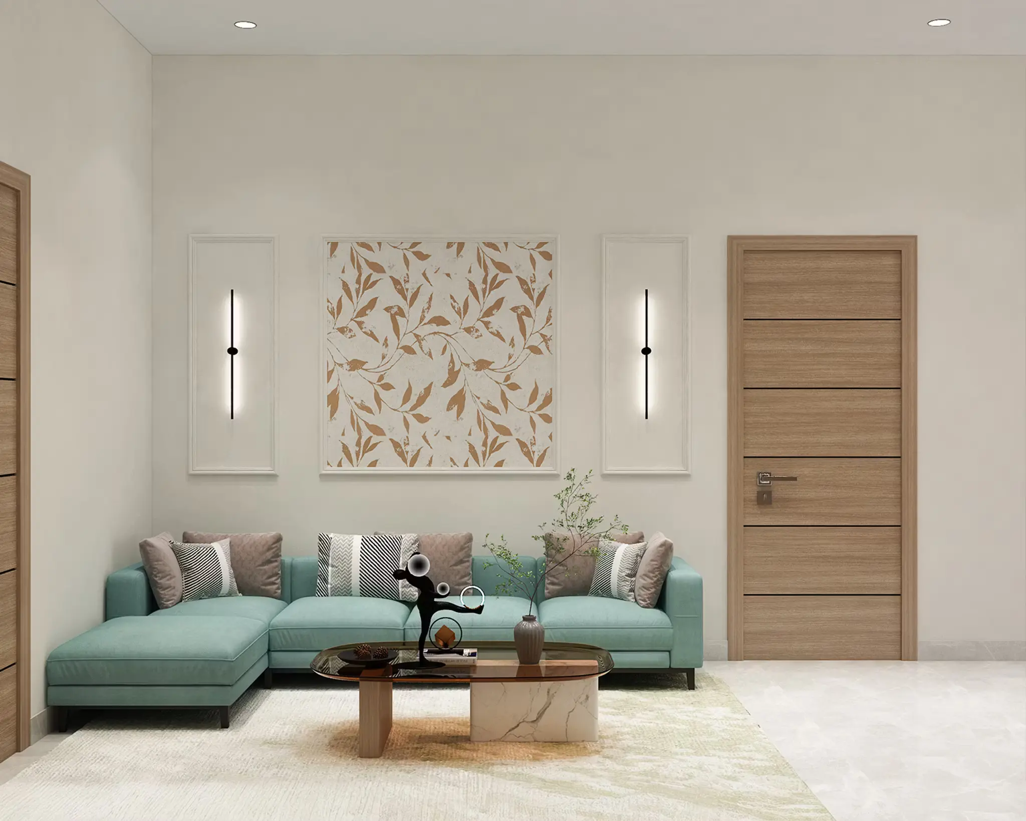 Living room interior design by Space4You, Navi Mumbai