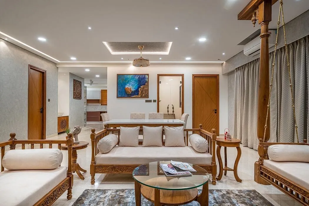 Living room interior design by Space4You, Navi Mumbai