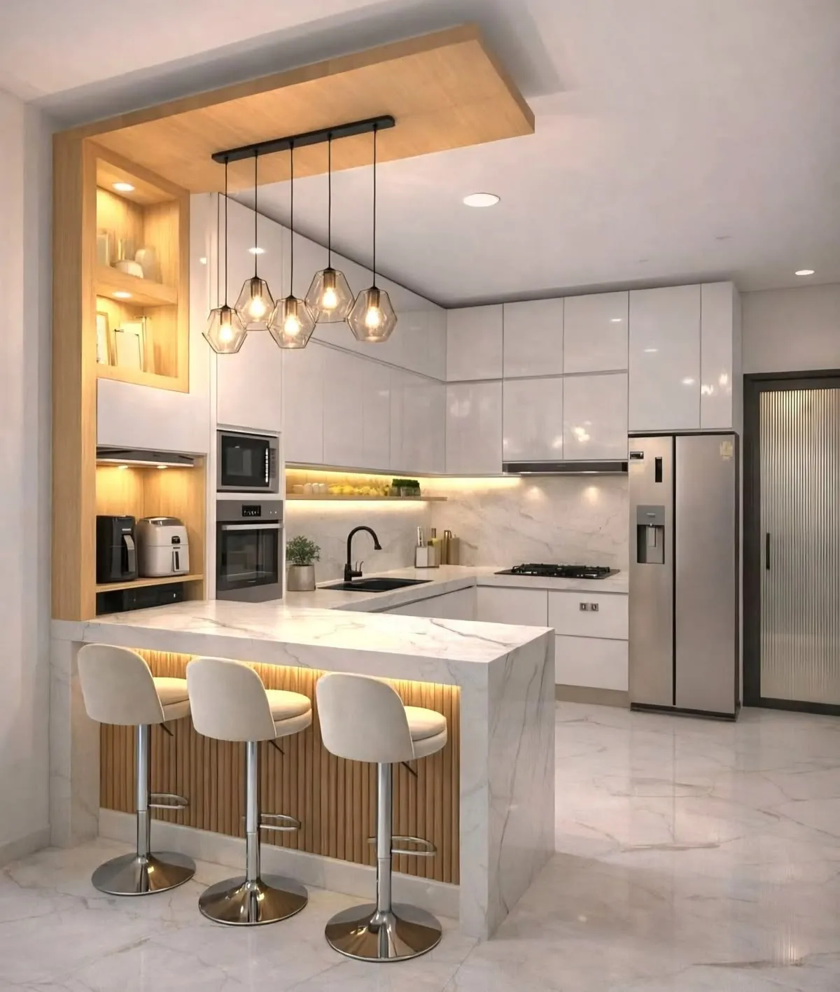 Modern modular kitchen with smart storage solutions