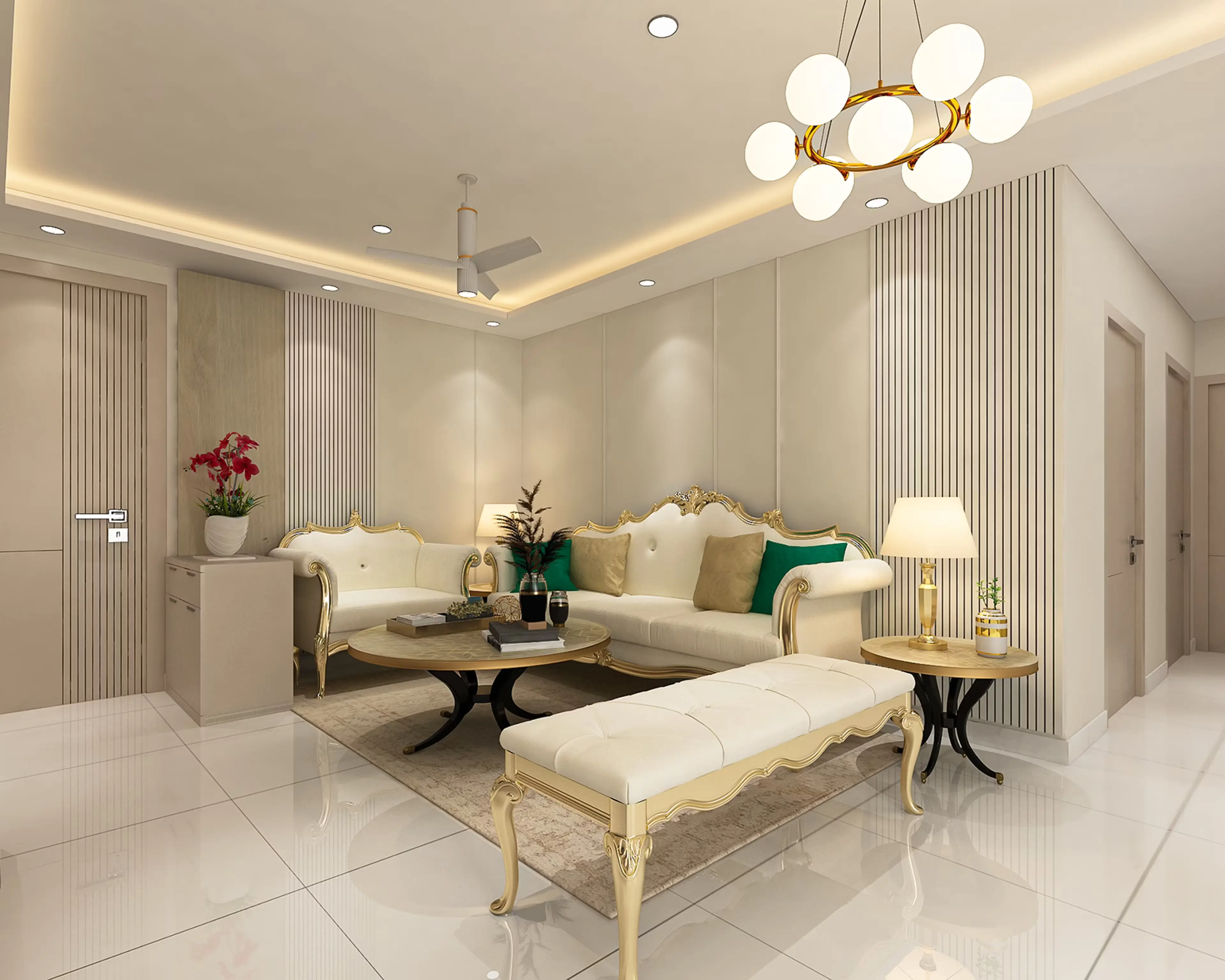 Modern living room interior designed by Space4You, Navi Mumbai